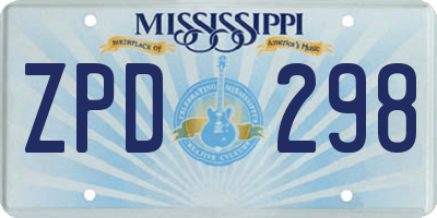 MS license plate ZPD298