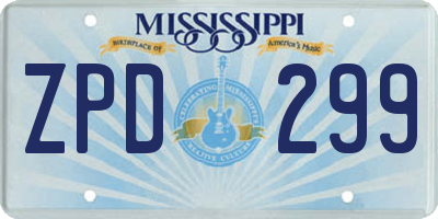 MS license plate ZPD299