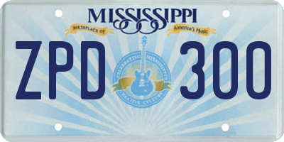 MS license plate ZPD300