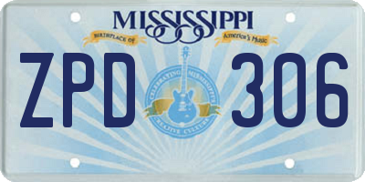 MS license plate ZPD306