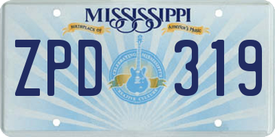 MS license plate ZPD319