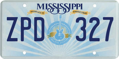 MS license plate ZPD327