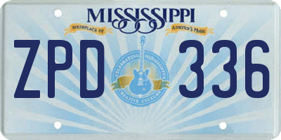 MS license plate ZPD336