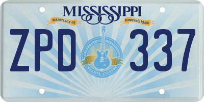MS license plate ZPD337
