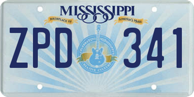 MS license plate ZPD341