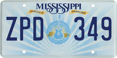 MS license plate ZPD349