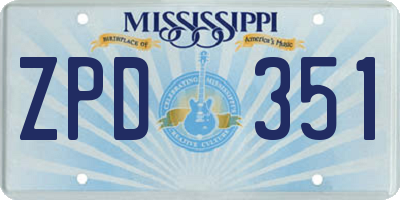 MS license plate ZPD351