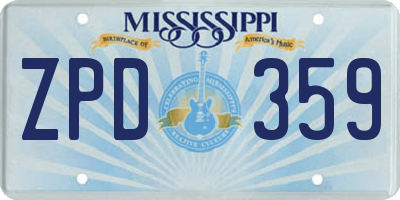 MS license plate ZPD359