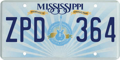 MS license plate ZPD364