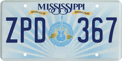 MS license plate ZPD367