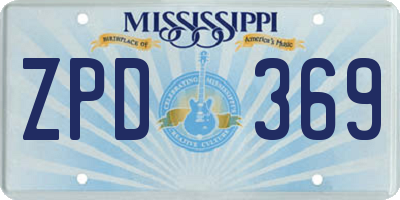 MS license plate ZPD369