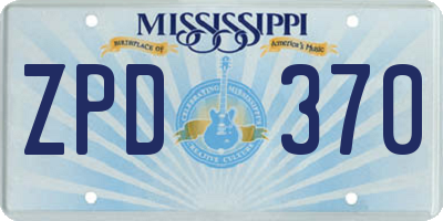 MS license plate ZPD370
