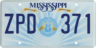 MS license plate ZPD371