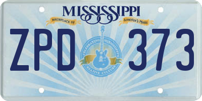 MS license plate ZPD373