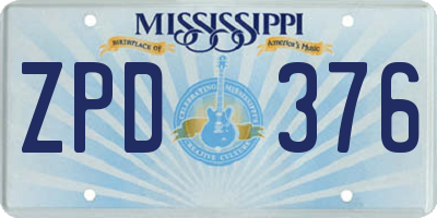 MS license plate ZPD376