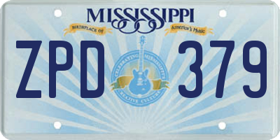 MS license plate ZPD379