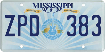 MS license plate ZPD383