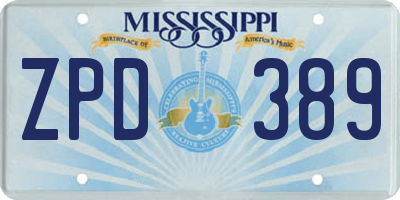 MS license plate ZPD389