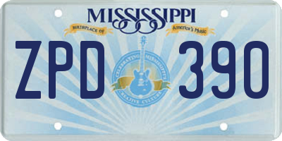 MS license plate ZPD390