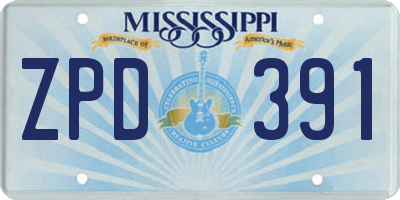 MS license plate ZPD391