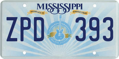 MS license plate ZPD393