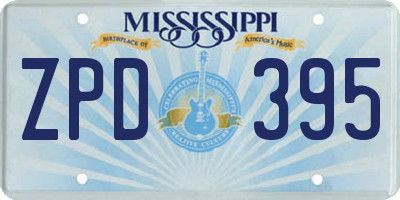MS license plate ZPD395