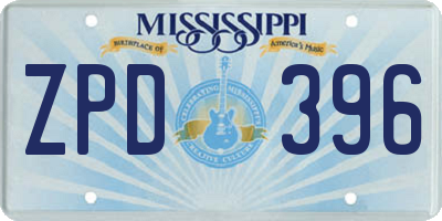 MS license plate ZPD396