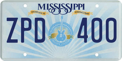 MS license plate ZPD400