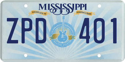 MS license plate ZPD401