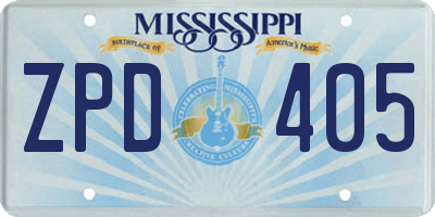 MS license plate ZPD405