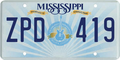 MS license plate ZPD419