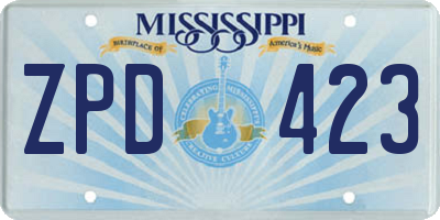 MS license plate ZPD423
