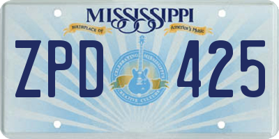 MS license plate ZPD425