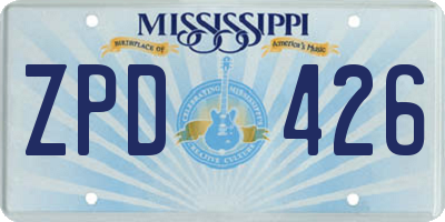 MS license plate ZPD426