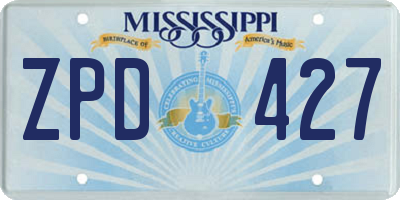 MS license plate ZPD427