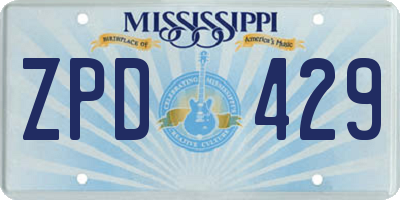 MS license plate ZPD429