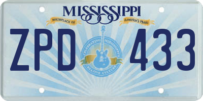 MS license plate ZPD433