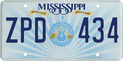 MS license plate ZPD434
