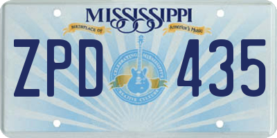 MS license plate ZPD435