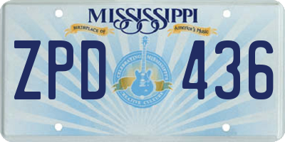 MS license plate ZPD436