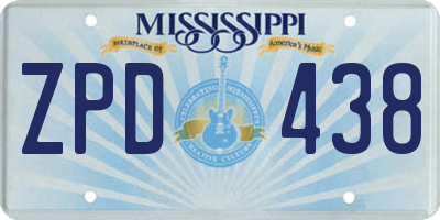 MS license plate ZPD438
