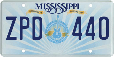 MS license plate ZPD440