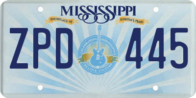 MS license plate ZPD445
