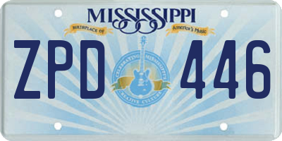 MS license plate ZPD446