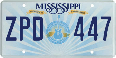 MS license plate ZPD447