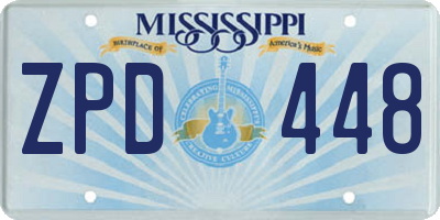 MS license plate ZPD448
