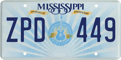 MS license plate ZPD449