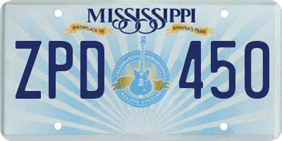 MS license plate ZPD450