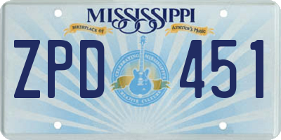 MS license plate ZPD451