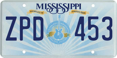 MS license plate ZPD453